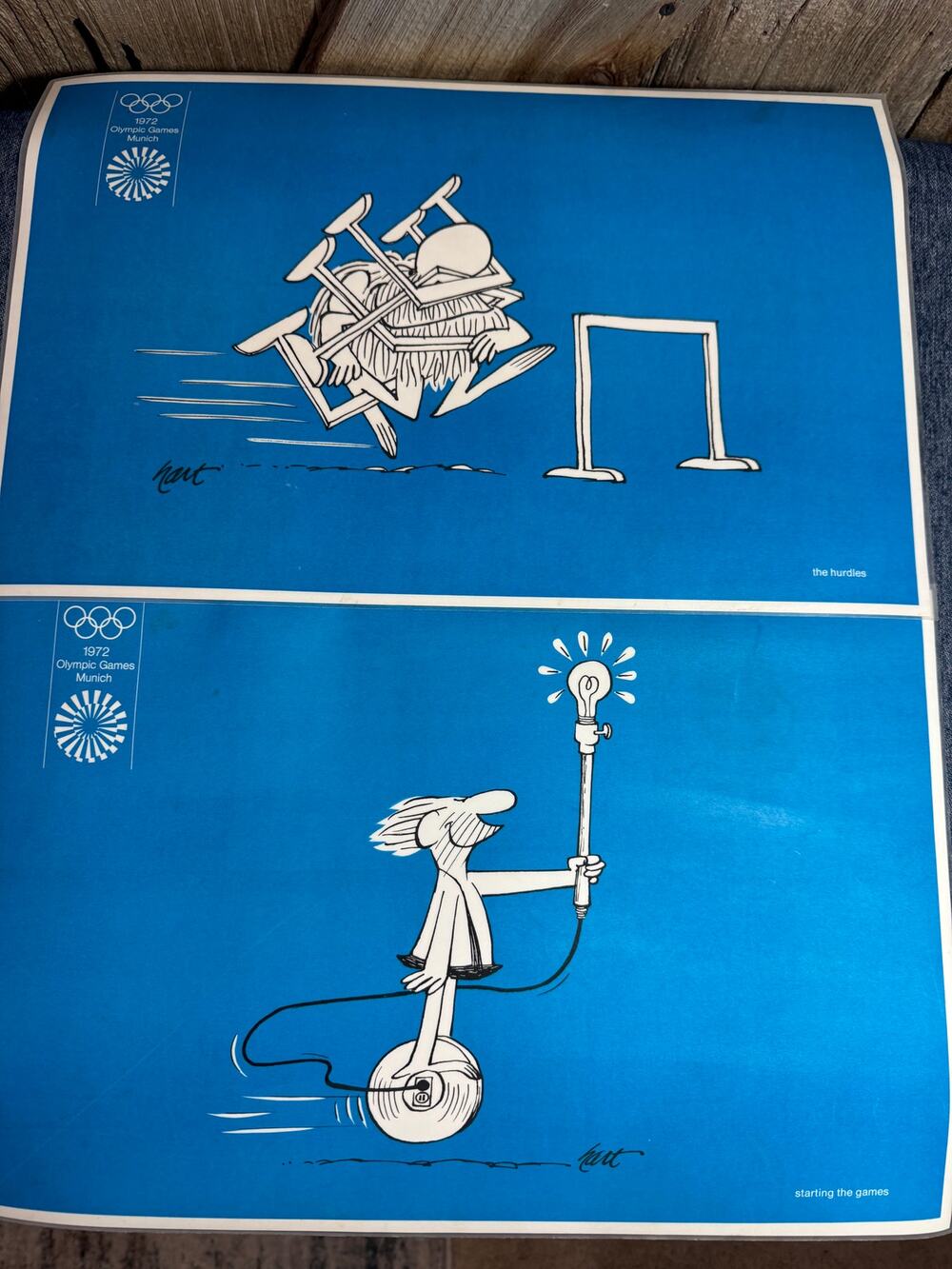 Set of 6 Vintage Marathon 1972 Munich Olympics BC Comics Plastic Placemats